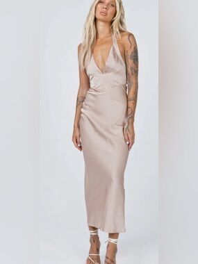 snyder sheer maxi dress cream Princess Polly Women's Snyder Open Back Long Sleeve Sheer Maxi Dress - White